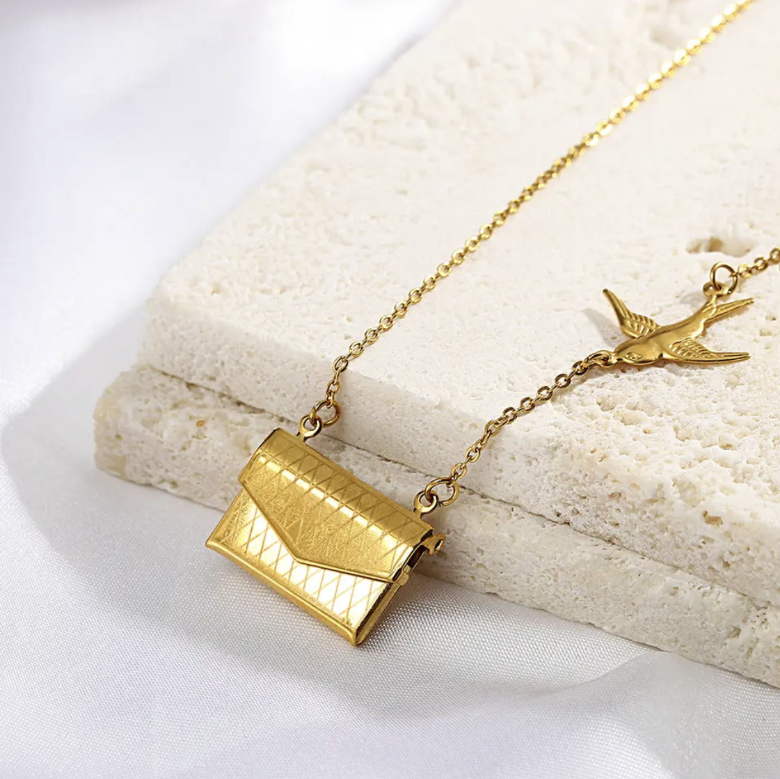 Enbird Envelope Gold Necklace