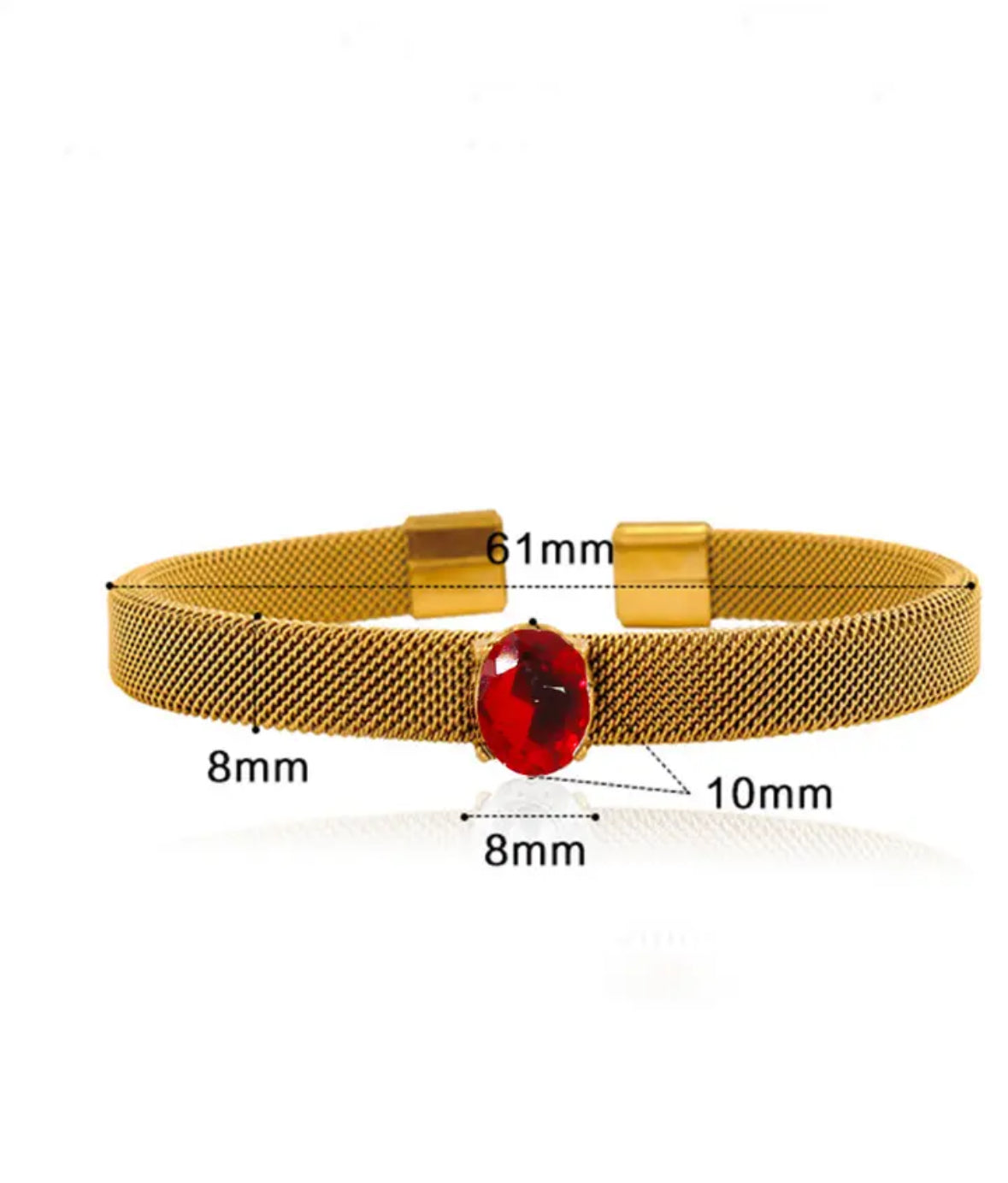 Red Stone Cuff Bracelet