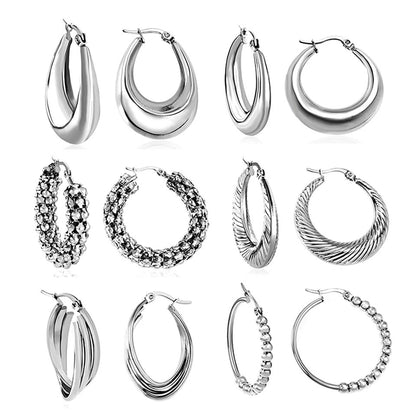 Medium Hoop Silver Earrings