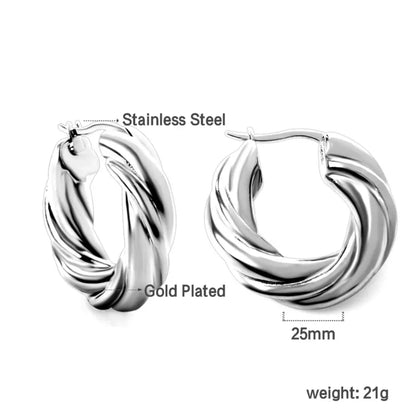 Medium Hoop Silver Earrings