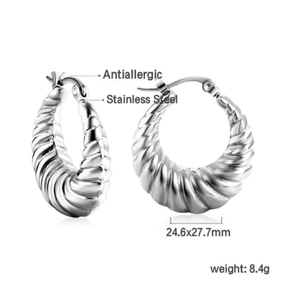 Medium Hoop Silver Earrings