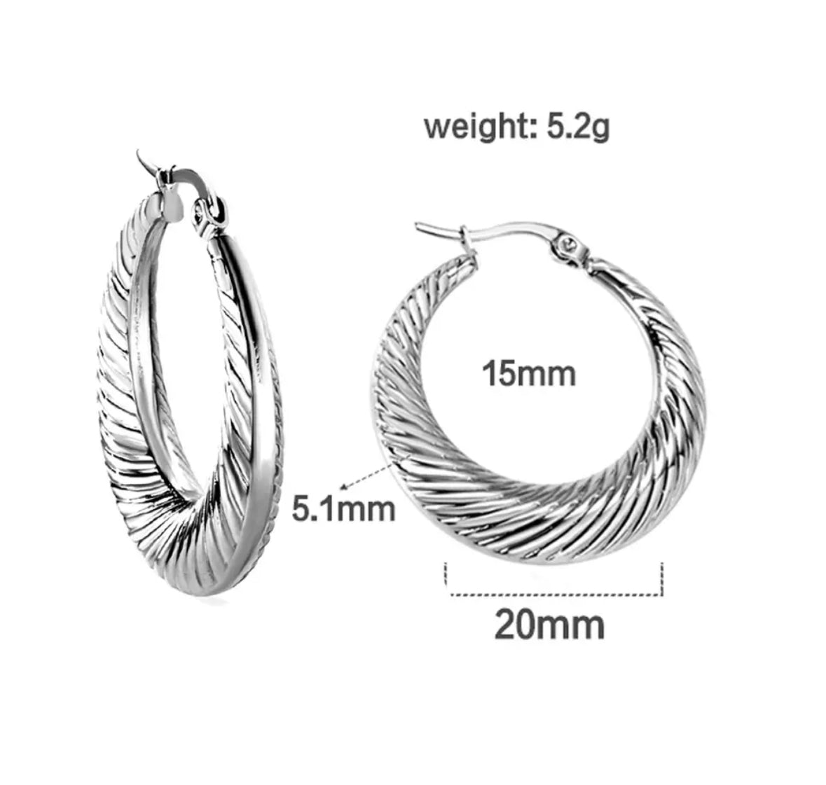 Medium Hoop Silver Earrings