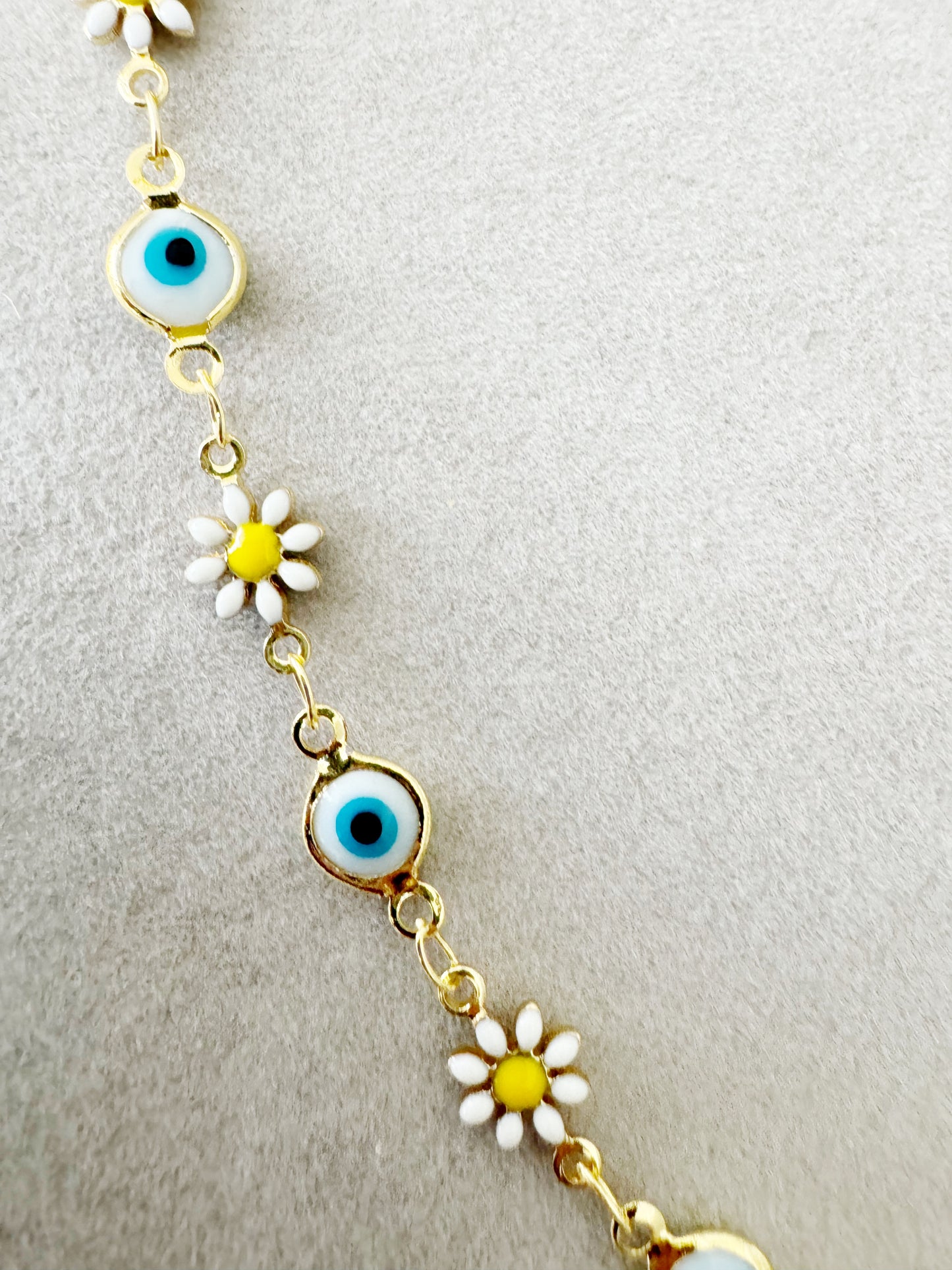 Evil Eye With Daisy Gold Necklace