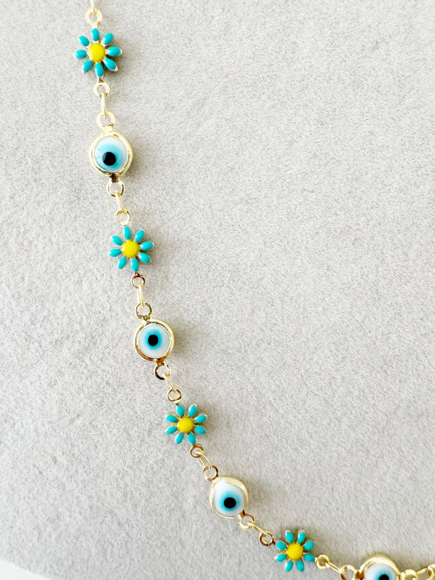 Evil Eye With Daisy Gold Necklace