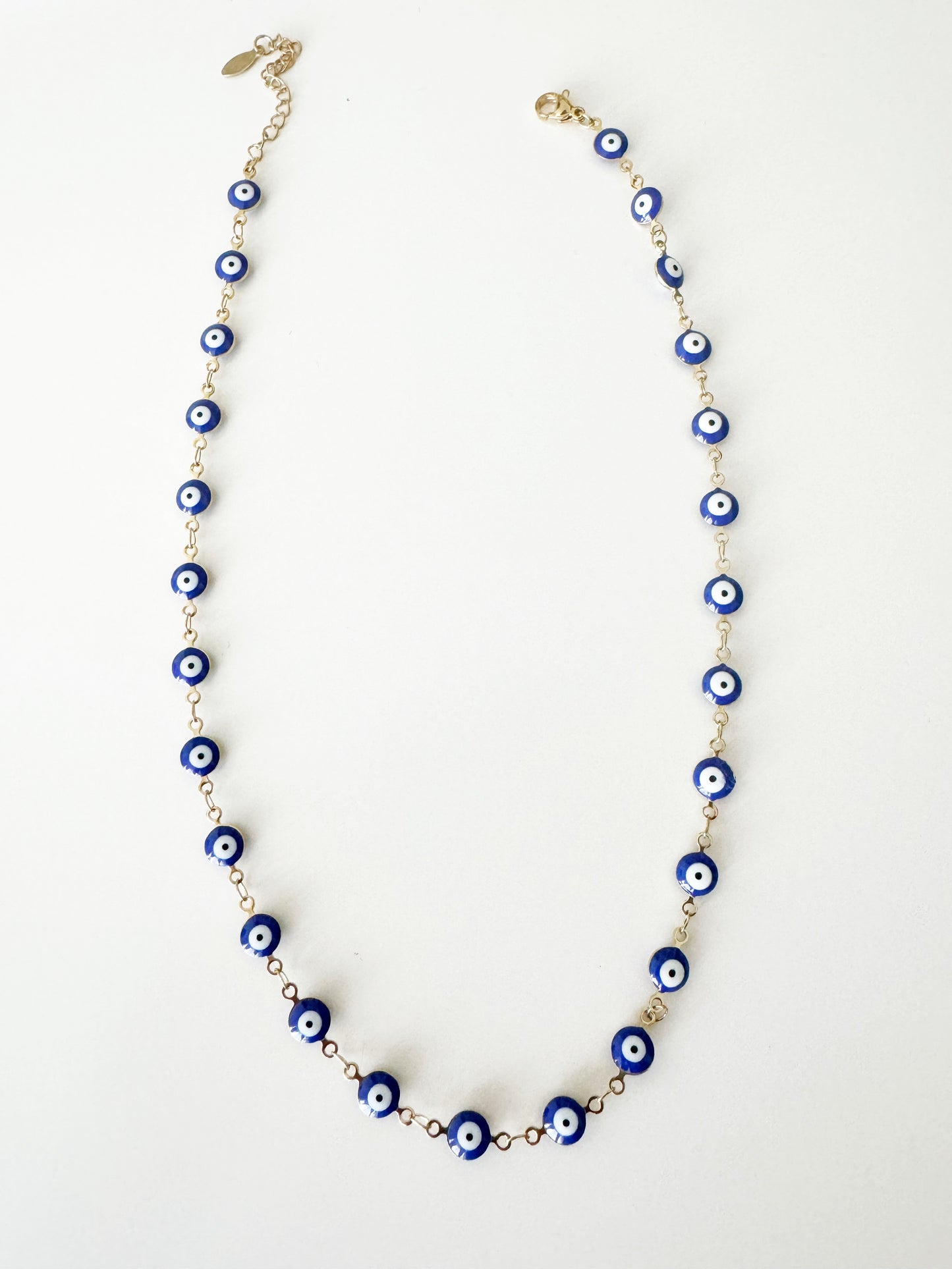 Evil Eye Blue Chain Handmade Gold Necklace