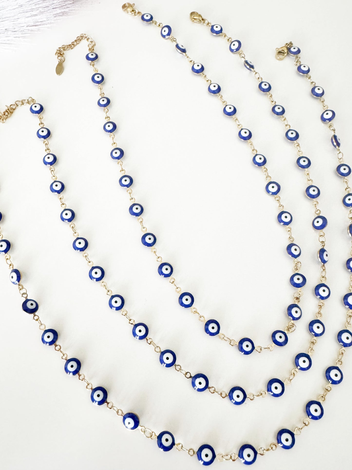 Evil Eye Blue Chain Handmade Gold Necklace