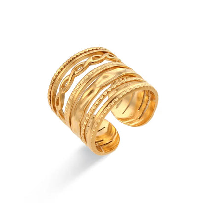 Statement Layered Wide Gold Ring