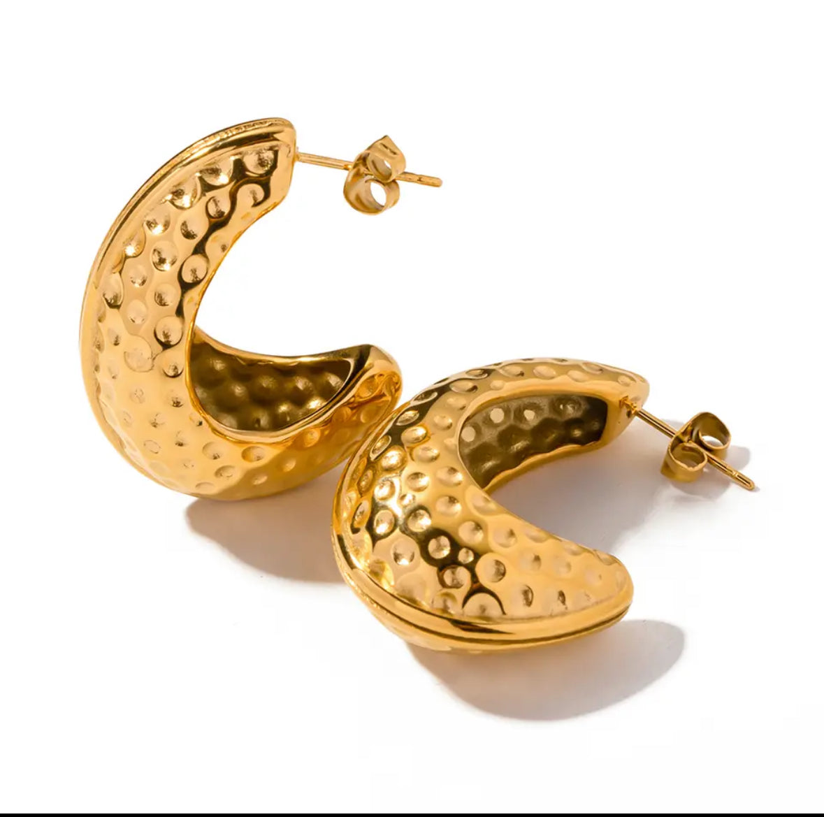 Ale Hammered Gold Earrings