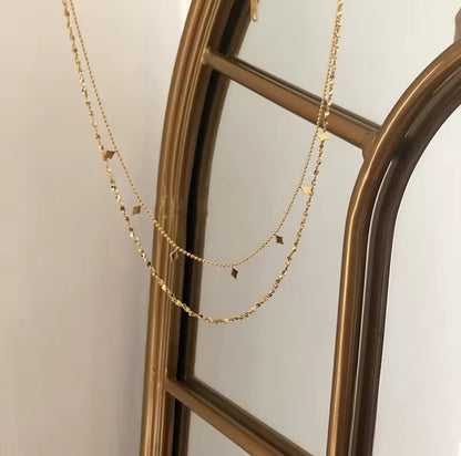 Diamond Drops Gold Necklace