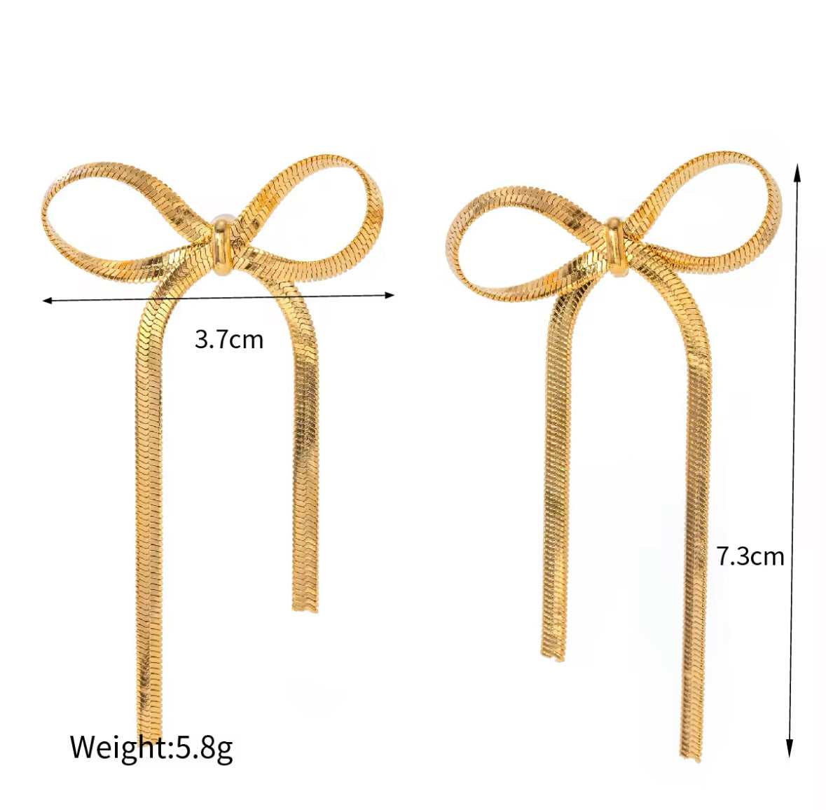 Beautiful Bow Gold Earrings