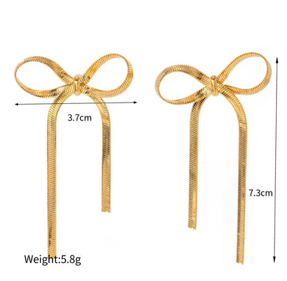 Beautiful Bow Gold Earrings