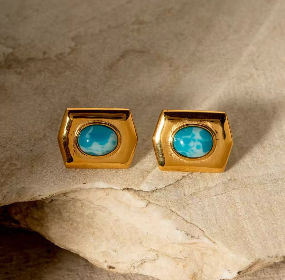 Turquoise Vintage Gold Earrings