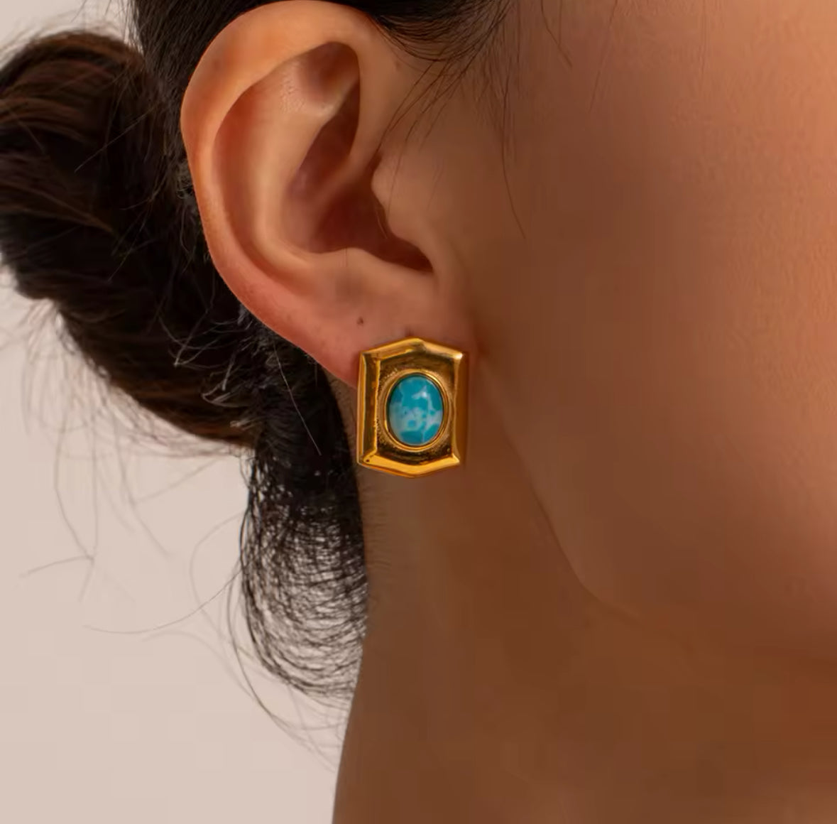 Turquoise Vintage Gold Earrings