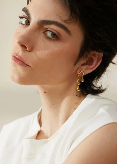 Magaly Asymmetrical Gold Earrings