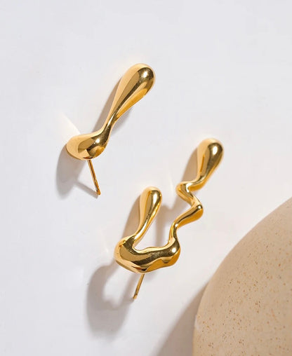 Magaly Asymmetrical Gold Earrings