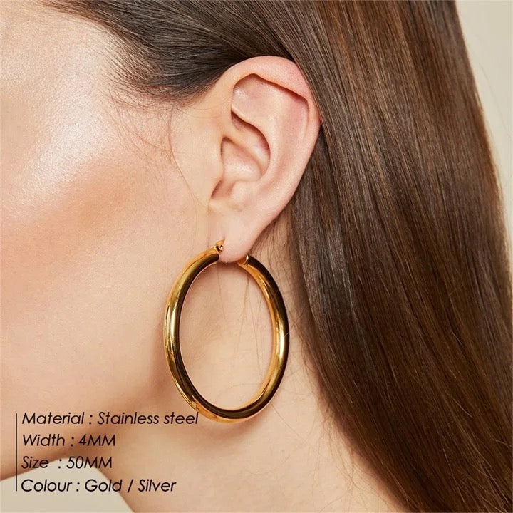 Criselda Hoop Gold Earrings