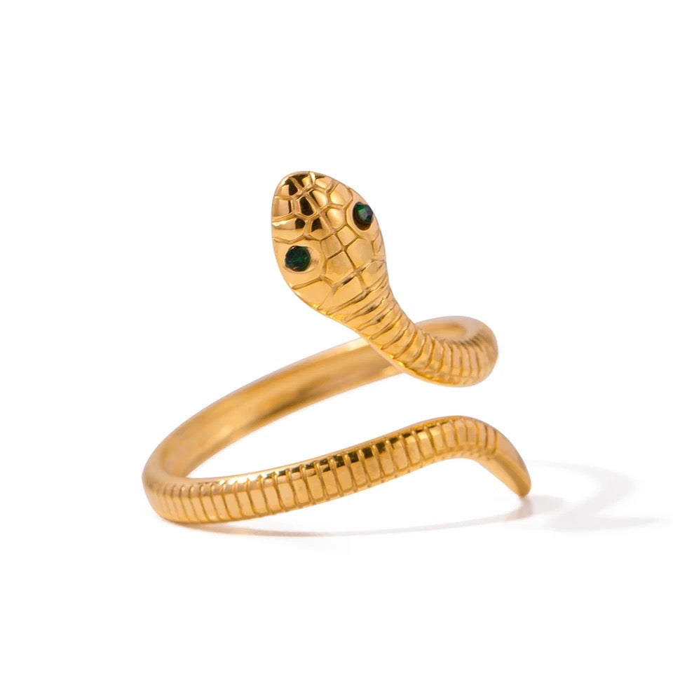 Bushra Snake Gold Plated  Ring