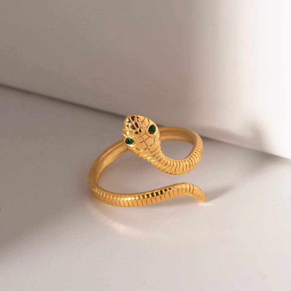 Bushra Snake Gold Plated  Ring