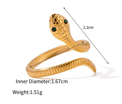 Bushra Snake Gold Plated  Ring