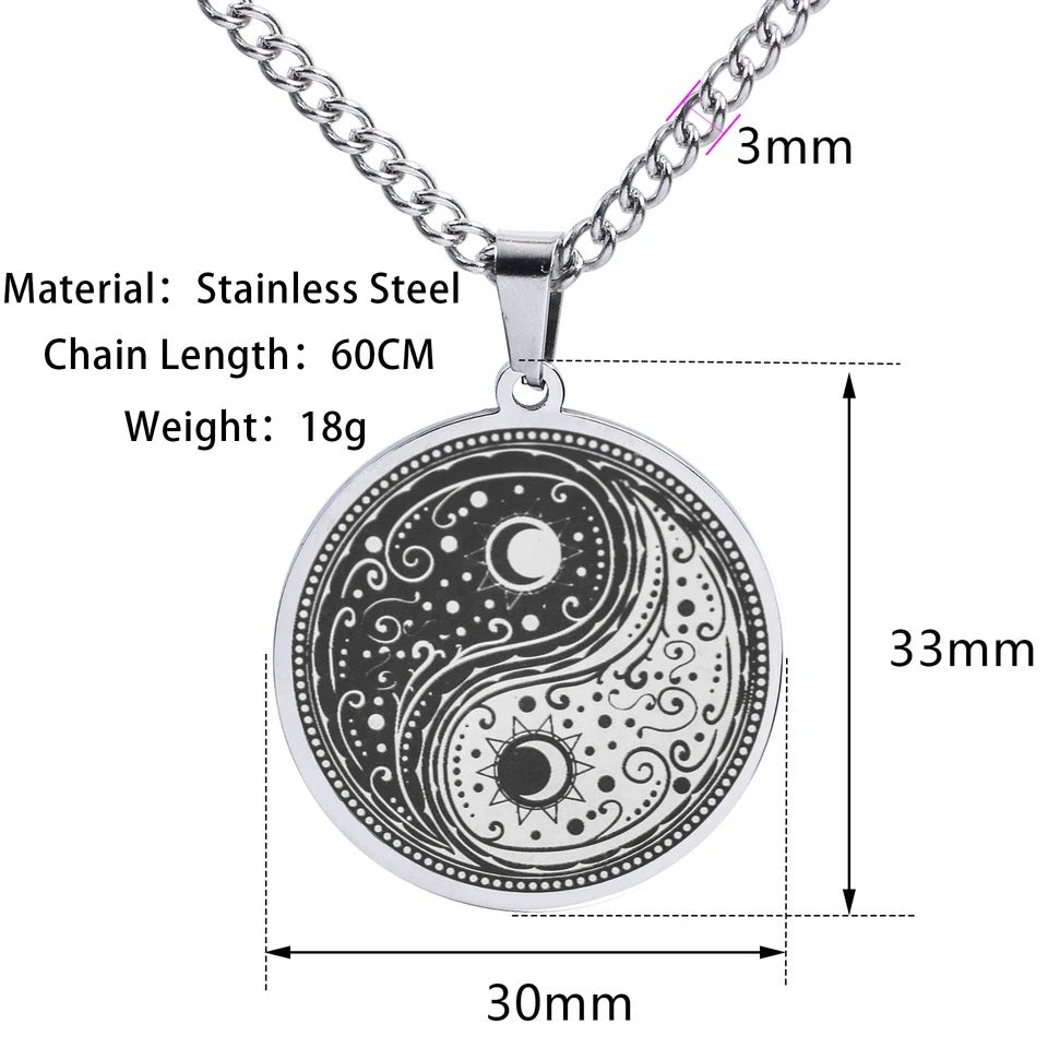 Classic Yin and Yang Silver Necklace