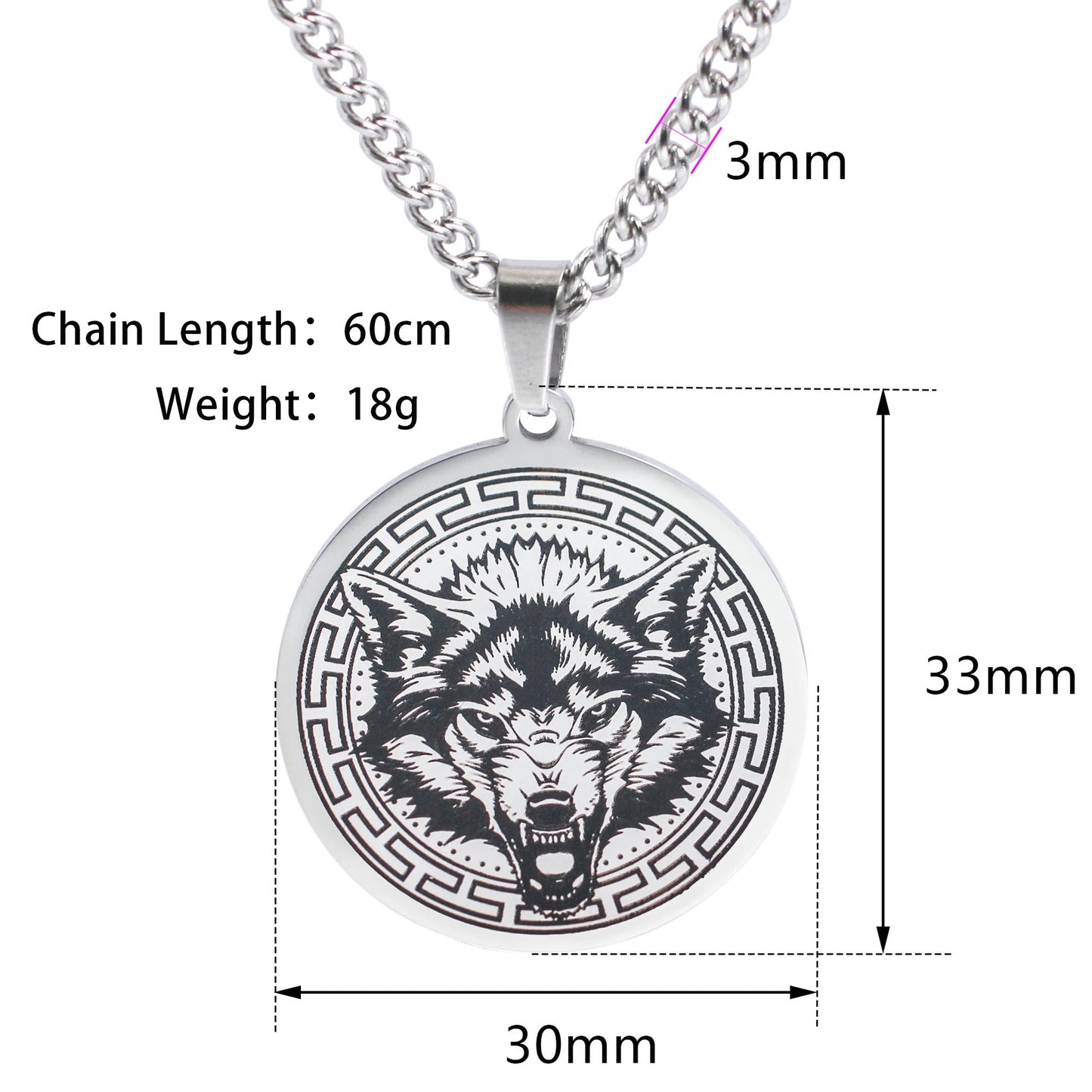 Animal Head Pendant Silver Necklace