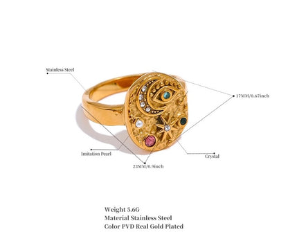 Celestial Cubic Zirconia Gold Ring