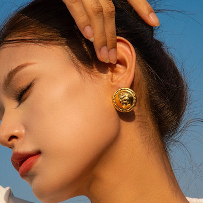 Adriana Signet Gold Earrings