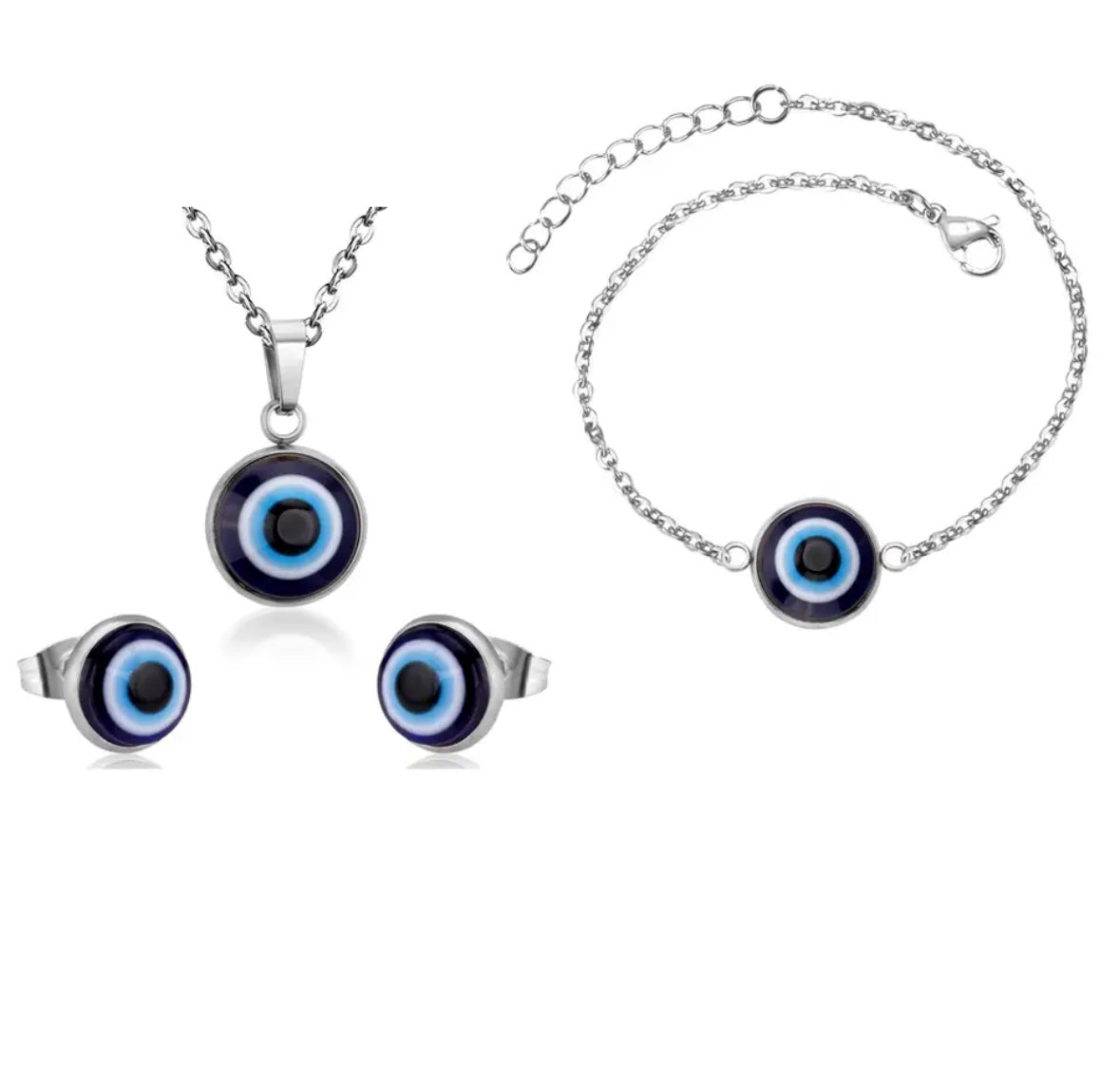 Silver  Evil Eye Set