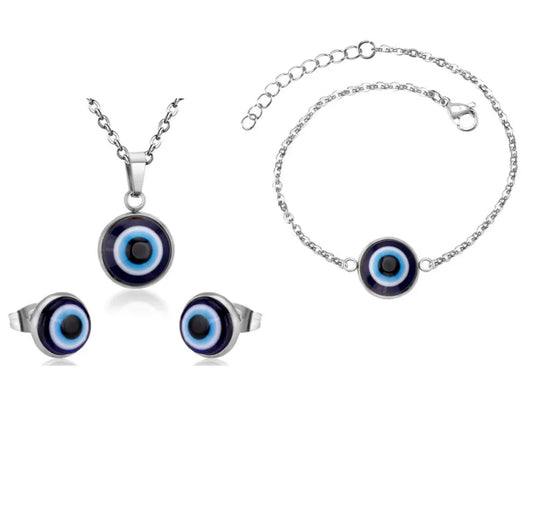 Silver  Evil Eye Set